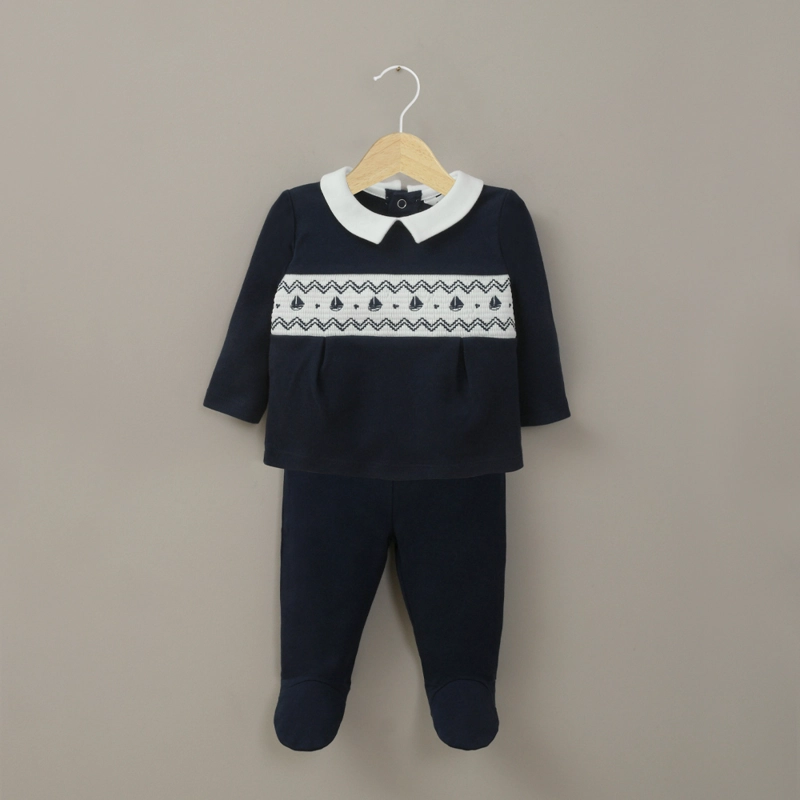 CONJUNTO CEREMONIA AZUL DE BEBE NIÑO OPALINE - 1