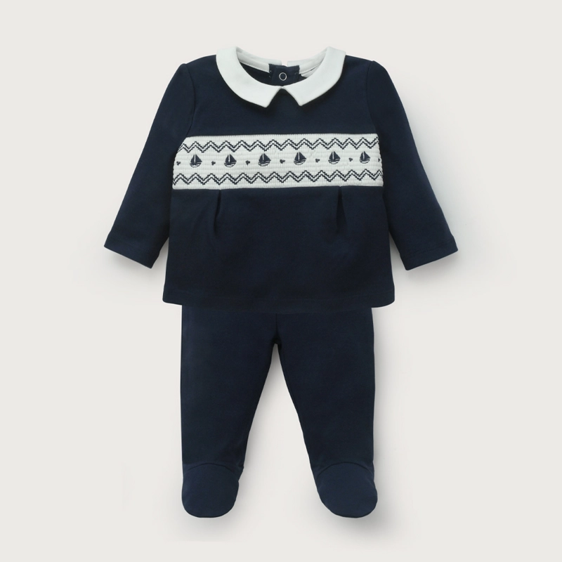 CONJUNTO CEREMONIA AZUL DE BEBE NIÑO OPALINE - 2