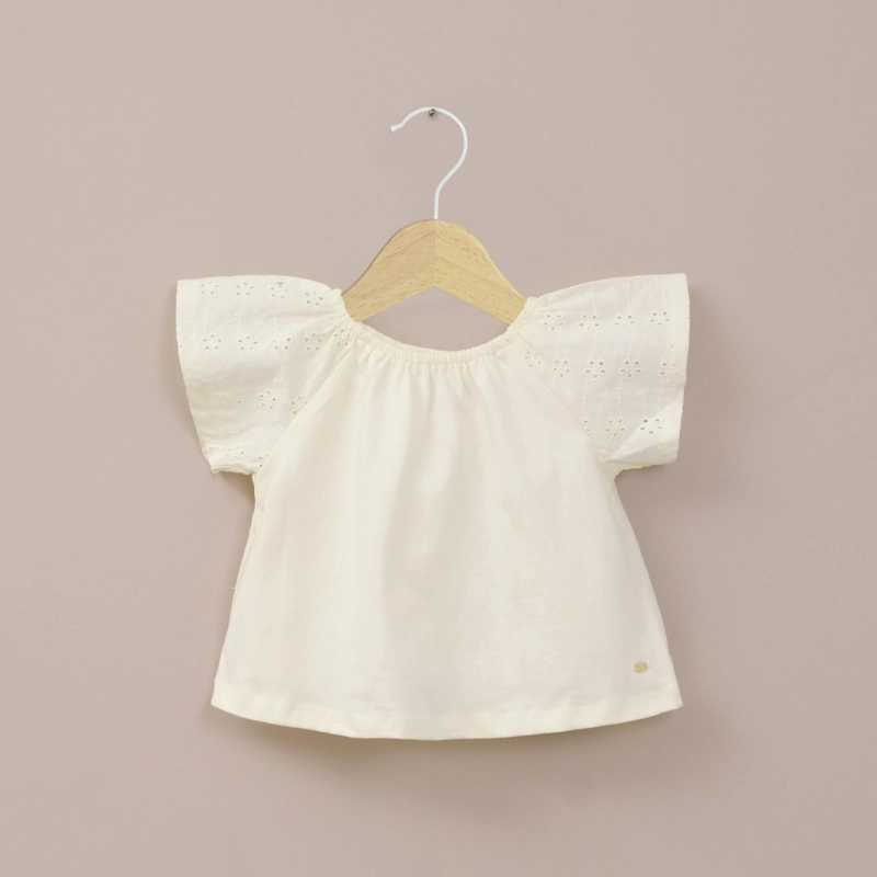 POLERA BRODERIE AMARILLA DE NIÑA OPALINE - 1