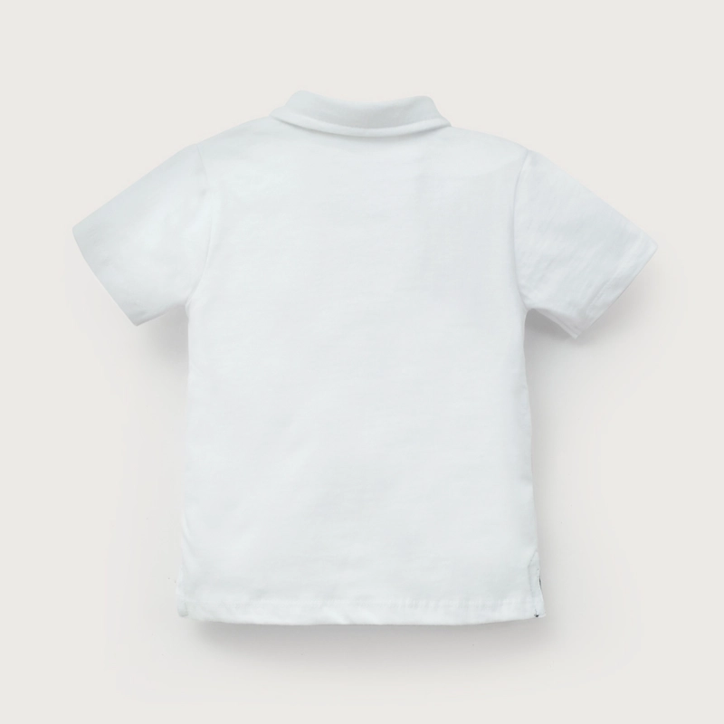 POLERA CON CUELLO CAMISERO BLANCA DE NIÑO OPALINE - 3