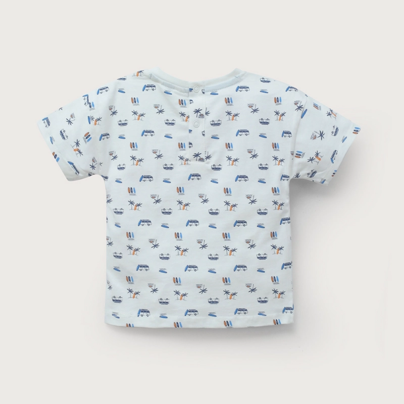 POLERA MANGA CORTA BLANCA ESTAMPADA DE NIÑO OPALINE - 3