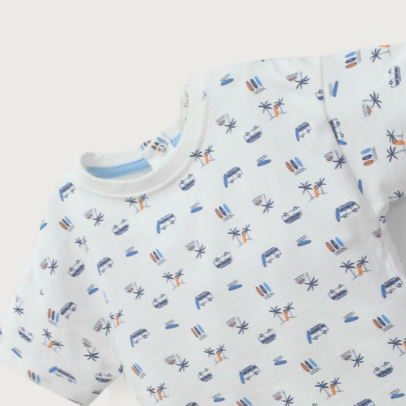 POLERA MANGA CORTA BLANCA ESTAMPADA DE NIÑO OPALINE - 4