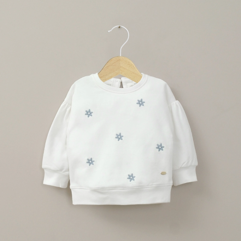 POLERON BLANCO CON BORDADO DE NIÑA OPALINE - 1