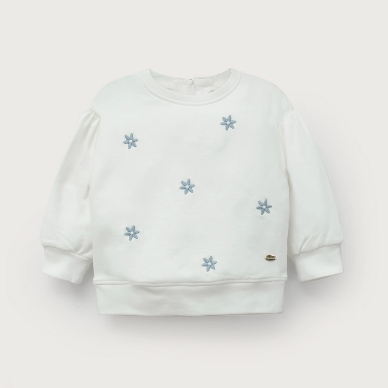 POLERON BLANCO CON BORDADO DE NIÑA OPALINE - 2