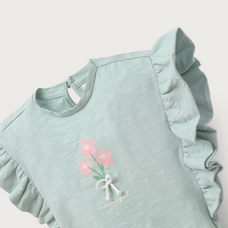 POLERA MANGA CORTA VERDE DE NIÑA OPALINE - 4