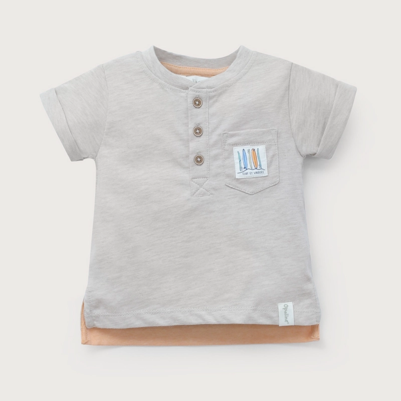 POLERA MANGA CORTA BEIGE DE NIÑO OPALINE - 2