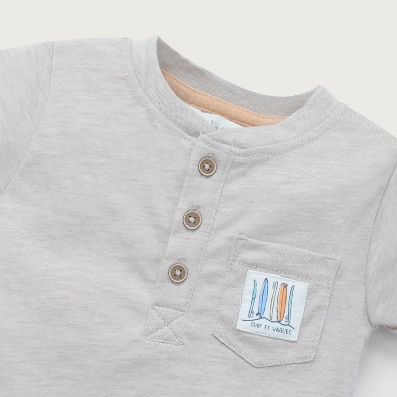 POLERA MANGA CORTA BEIGE DE NIÑO OPALINE - 4