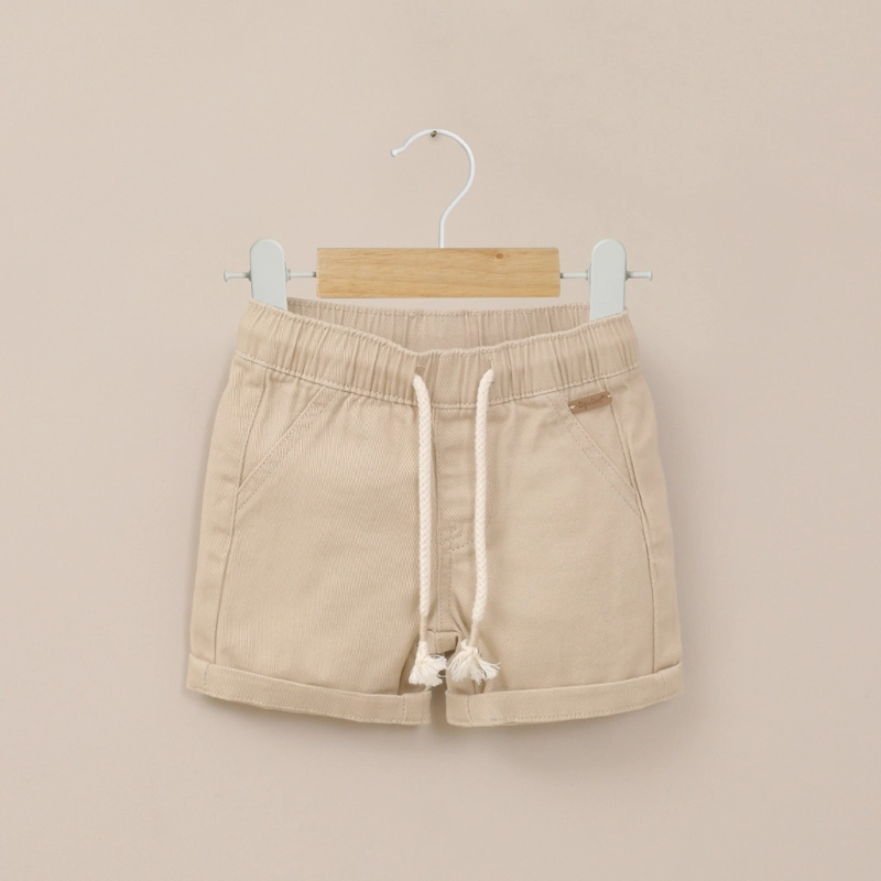 SHORT DE GABARDINA BEIGE DE NIÑO OPALINE - 1