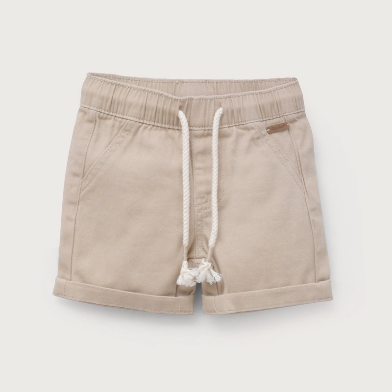 SHORT DE GABARDINA BEIGE DE NIÑO OPALINE - 2
