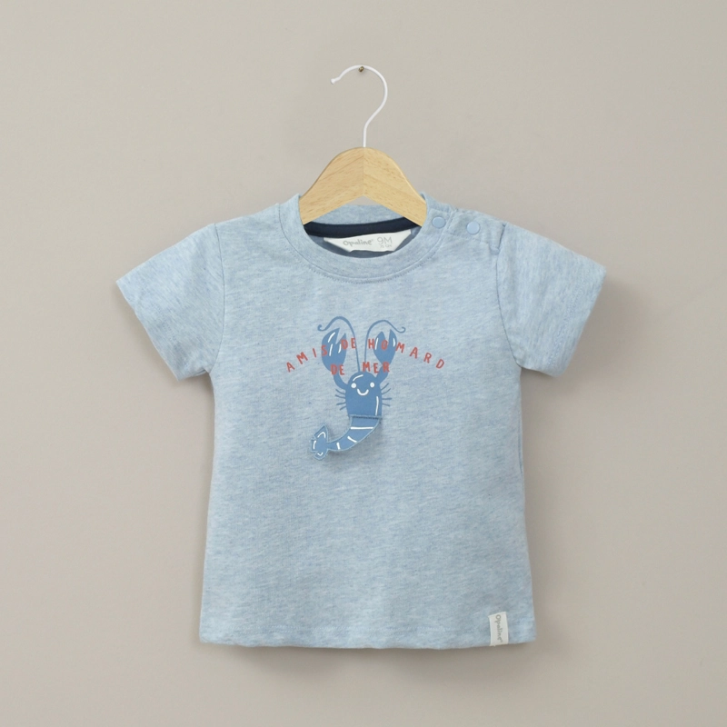 POLERA MANGA CORTA CELESTE DE NIÑO OPALINE - 1