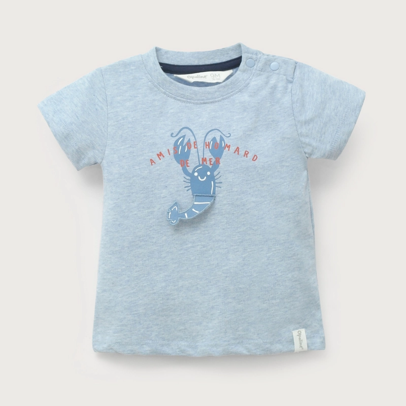 POLERA MANGA CORTA CELESTE DE NIÑO OPALINE - 2