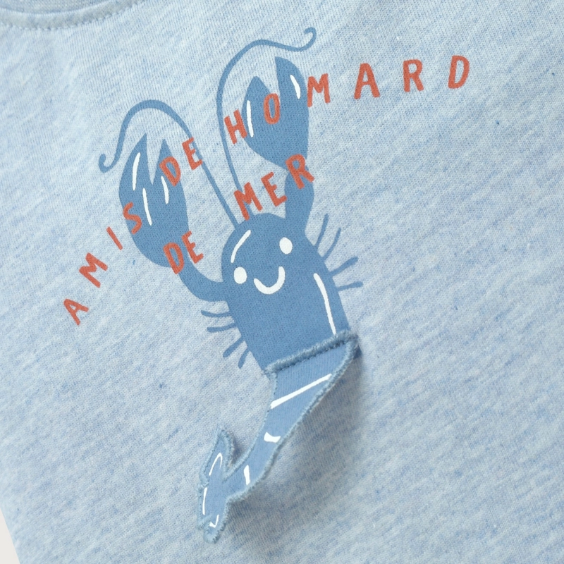 POLERA MANGA CORTA CELESTE DE NIÑO OPALINE - 5