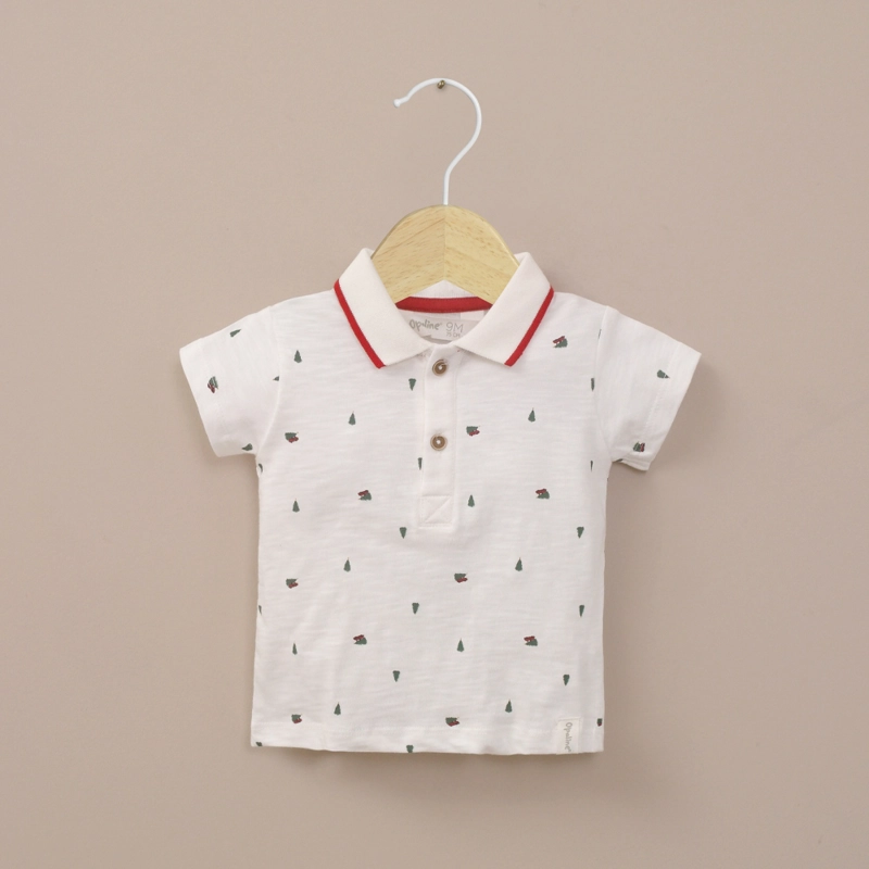 POLERA CUELLO PIQUE NAVIDAD NIÑO OPALINE - 1