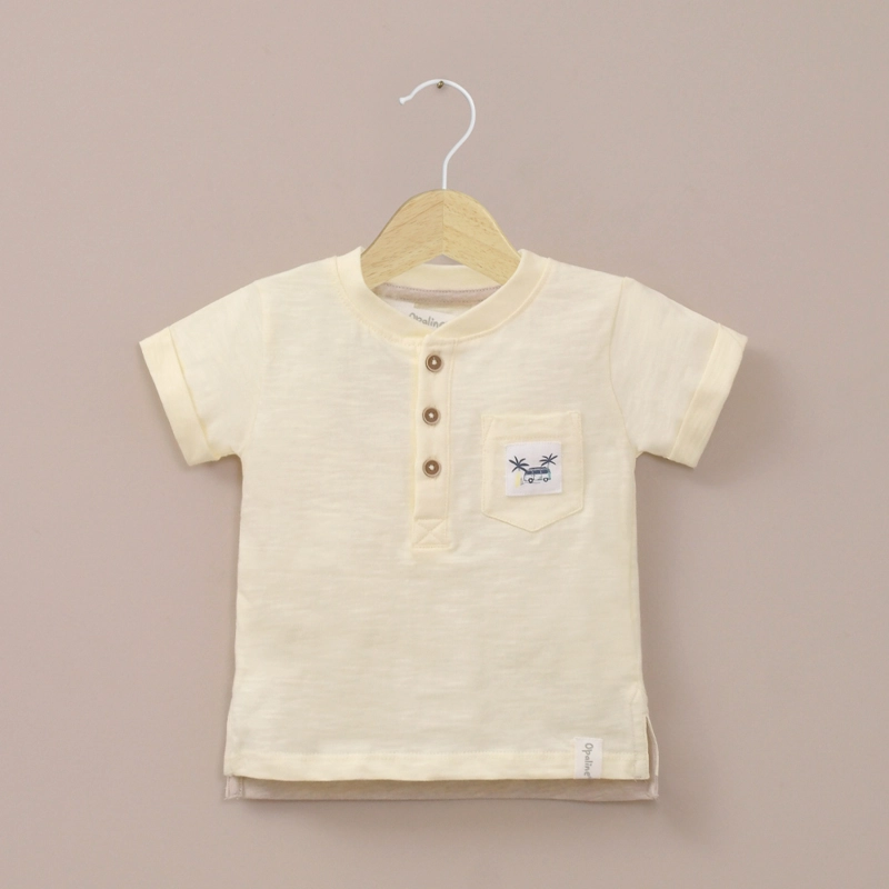 POLERA AMARILLA CON BOTONES DE NIÑO OPALINE - 1