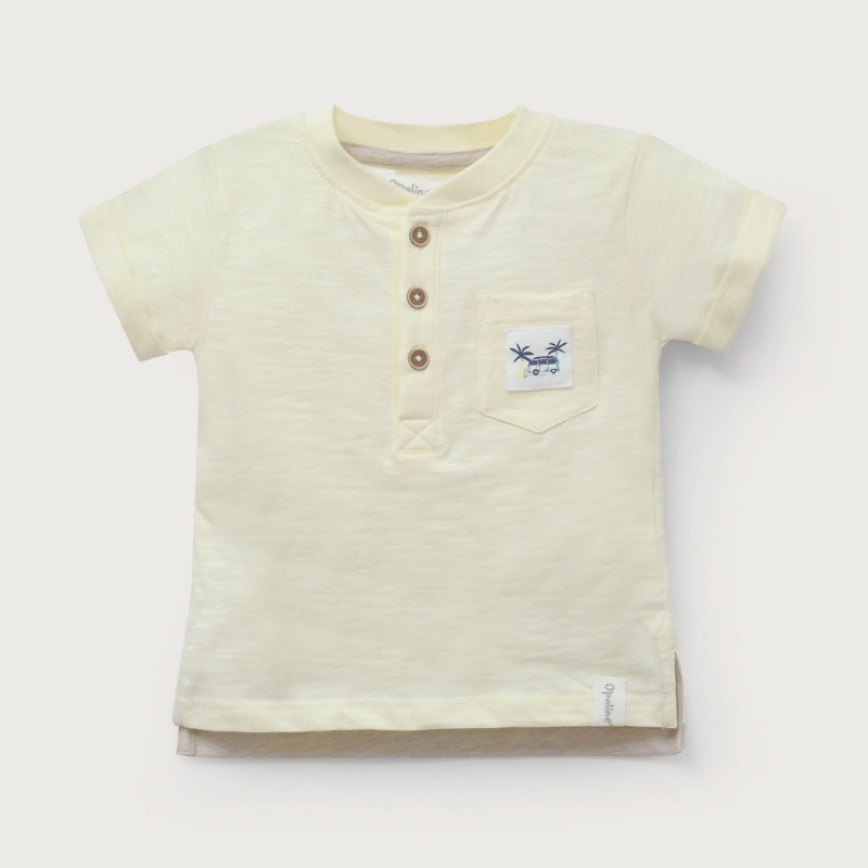 POLERA AMARILLA CON BOTONES DE NIÑO OPALINE - 2