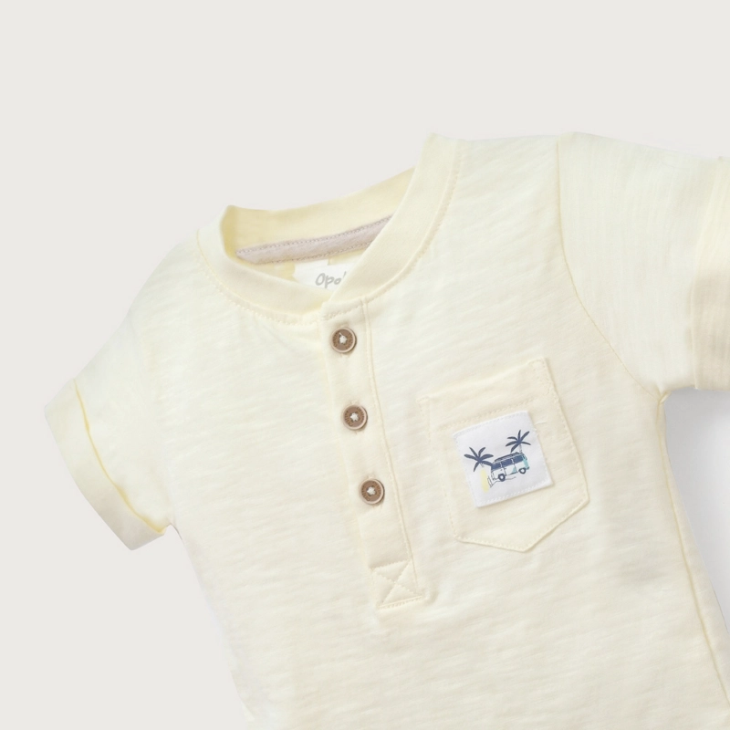 POLERA AMARILLA CON BOTONES DE NIÑO OPALINE - 4