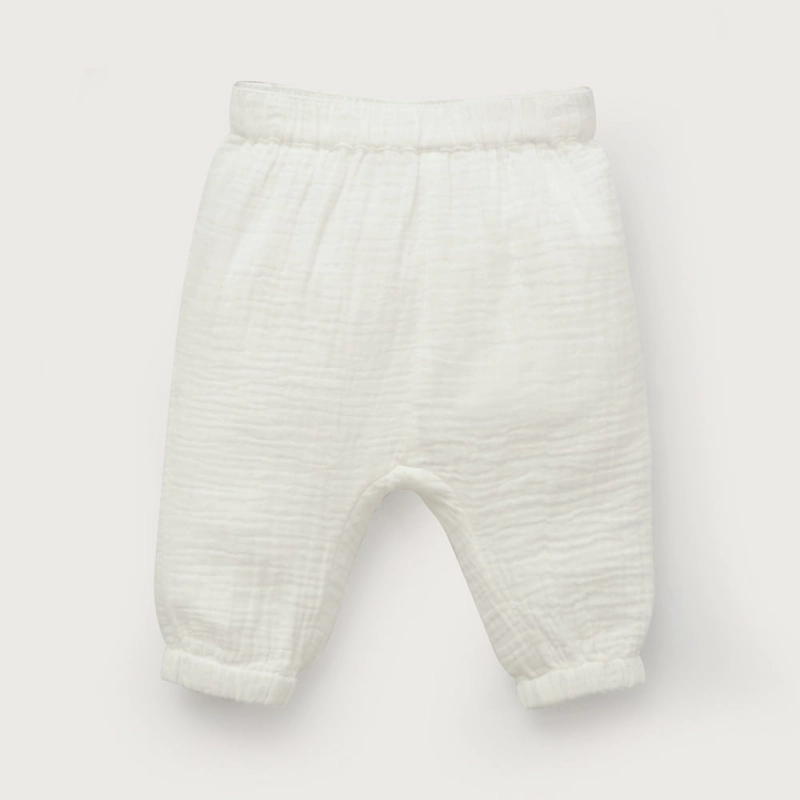 PANTALON BOMBACHO BLANCO DE BEBE  NIÑA OPALINE - 2