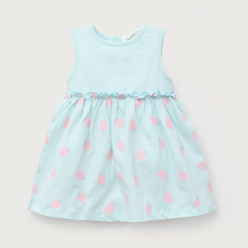 VESTIDO CELESTE ESTAMPADO DE BEBE  NIÑA OPALINE - 2