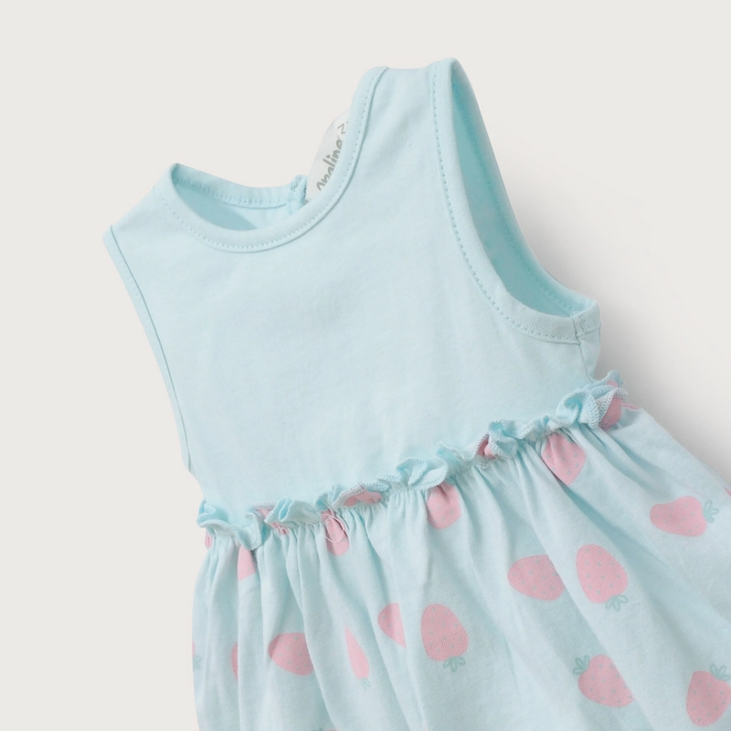 VESTIDO CELESTE ESTAMPADO DE BEBE  NIÑA OPALINE - 4