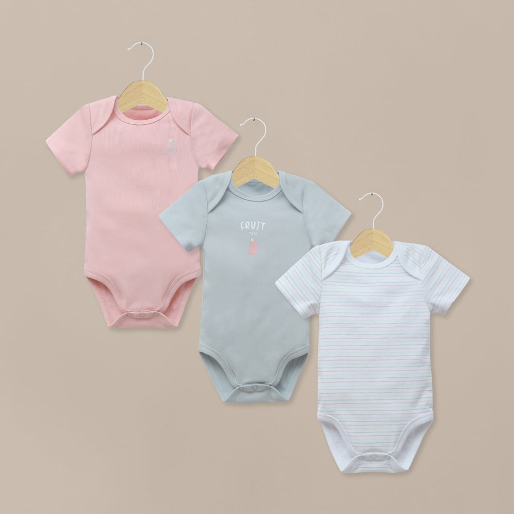 TRIPACK BODIES MANGA CORTA DE BEBE  NIÑA OPALINE - 1