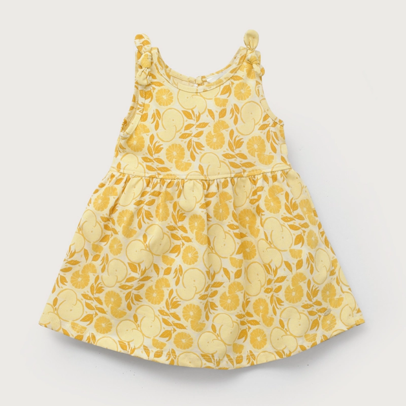 VESTIDO AMARILLO ESTAMPADO DE NIÑA OPALINE - 2