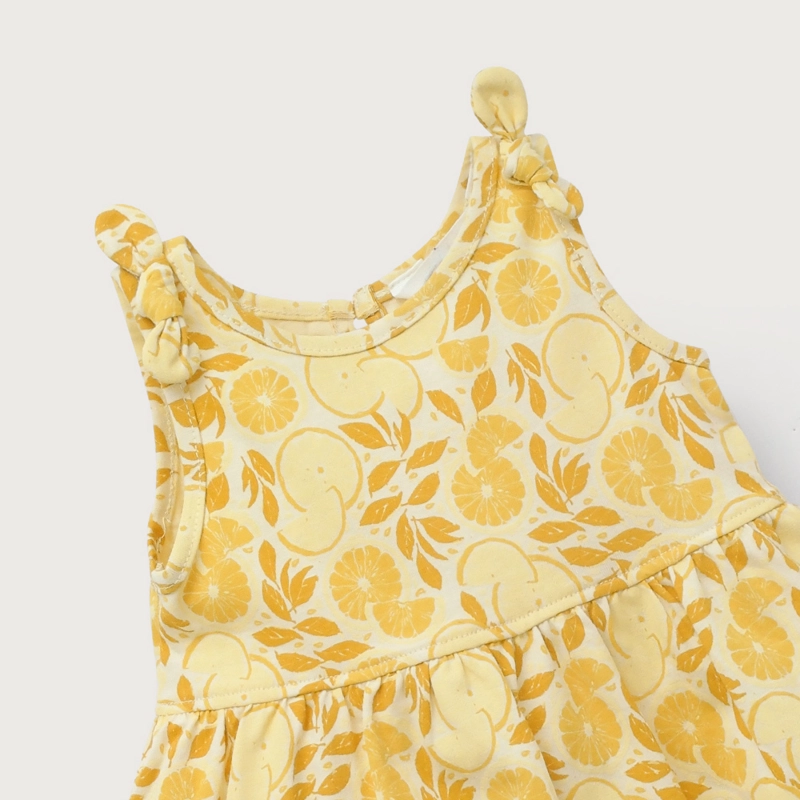 VESTIDO AMARILLO ESTAMPADO DE NIÑA OPALINE - 4