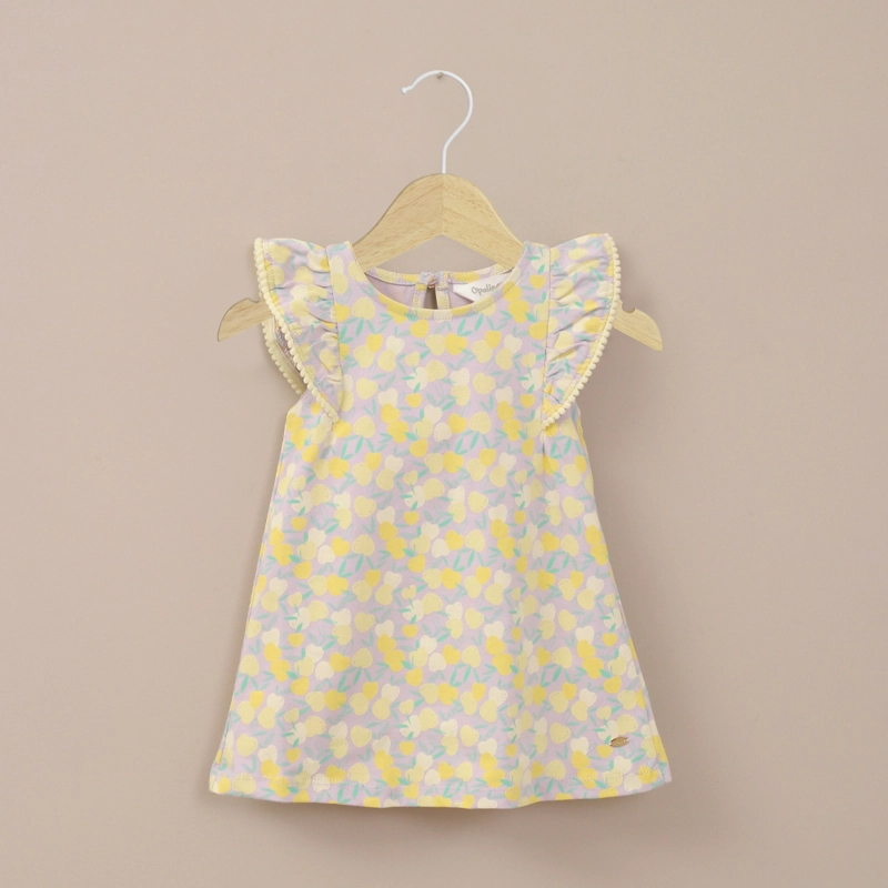 VESTIDO LILA ESTAMPADO DE NIÑA OPALINE - 1