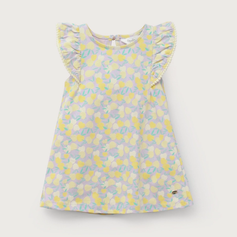 VESTIDO LILA ESTAMPADO DE NIÑA OPALINE - 2