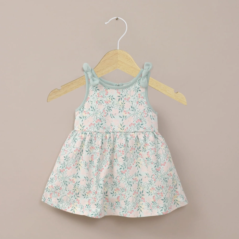 VESTIDO VERDE ESTAMPADO DE NIÑA OPALINE - 1