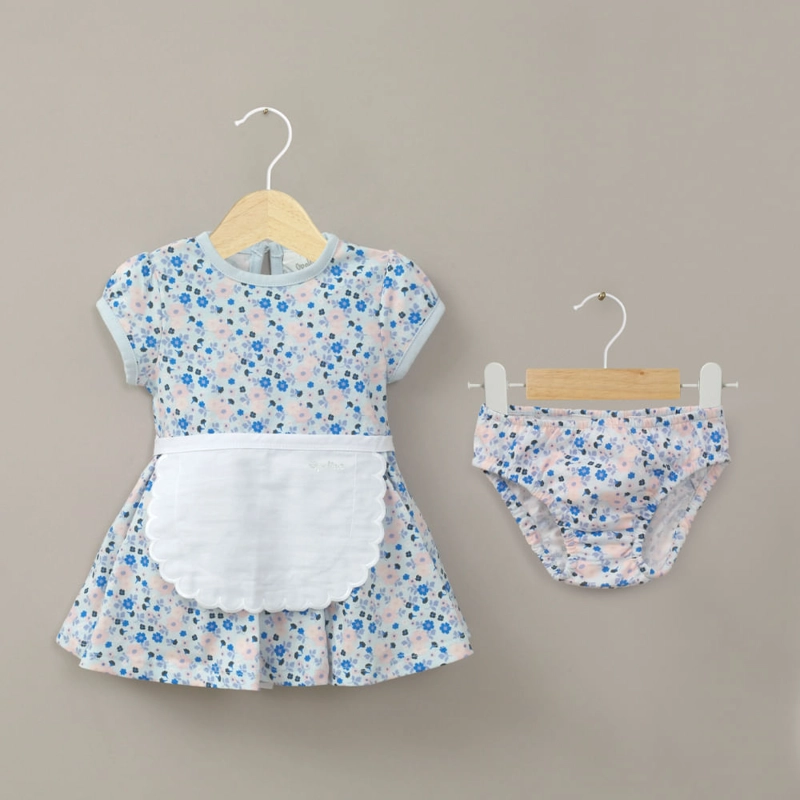 VESTIDO FIESTAS PATRIAS CELESTE DE BEBE NIÑA OPALINE - 1