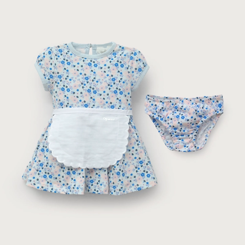VESTIDO FIESTAS PATRIAS CELESTE DE BEBE NIÑA OPALINE - 2