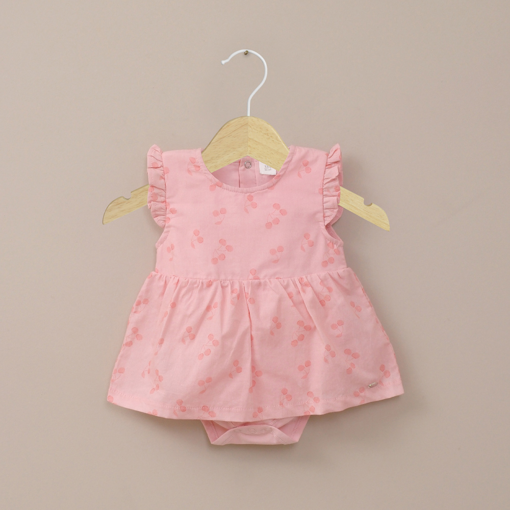 BODY VESTIDO ROSADO ESTAMPADO DE BEBE  NIÑA OPALINE - 1
