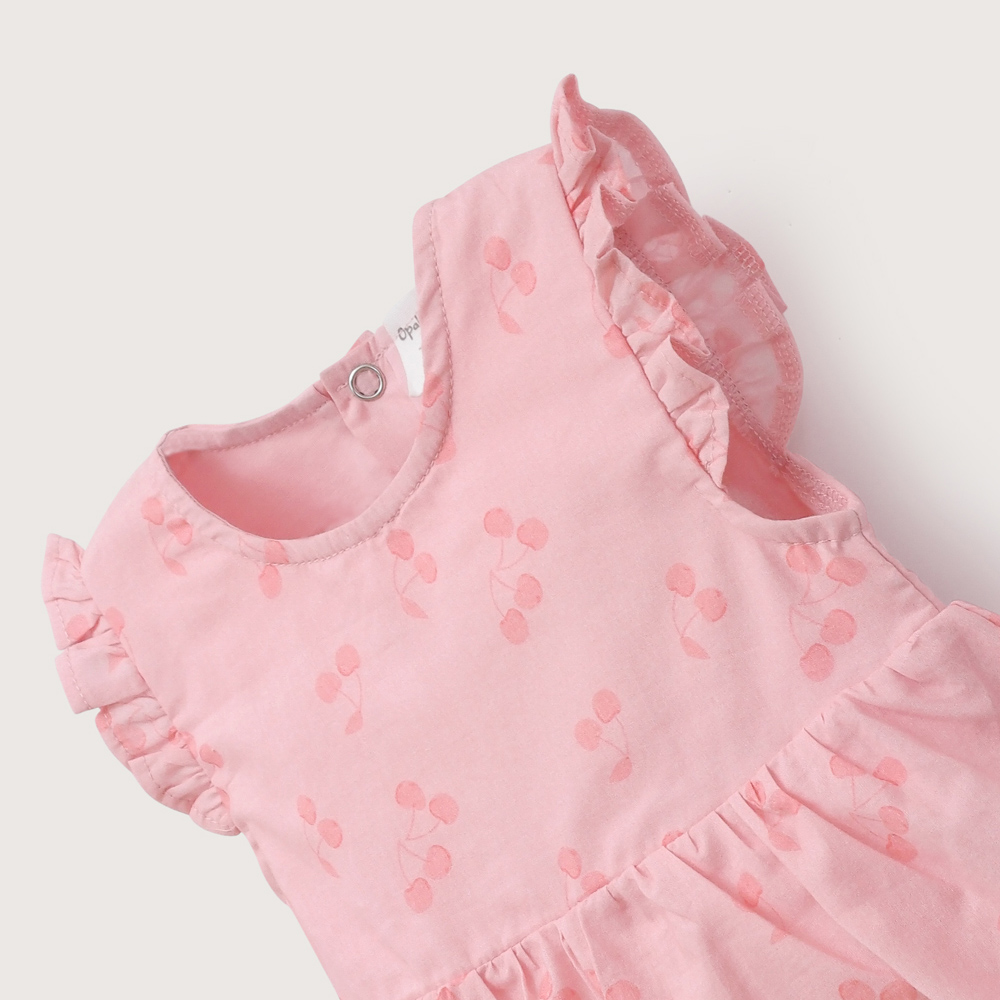 BODY VESTIDO ROSADO ESTAMPADO DE BEBE  NIÑA OPALINE - 4