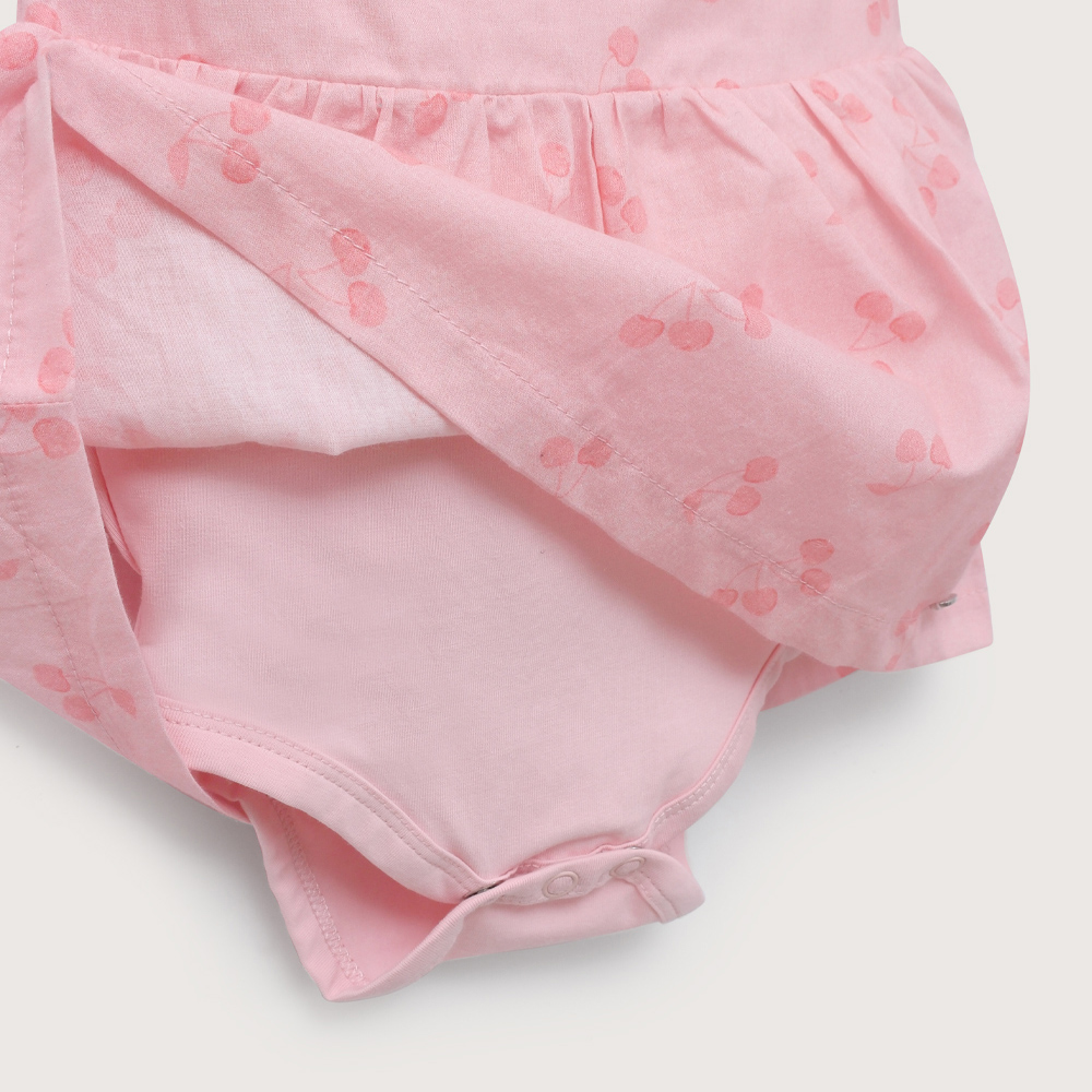 BODY VESTIDO ROSADO ESTAMPADO DE BEBE  NIÑA OPALINE - 5