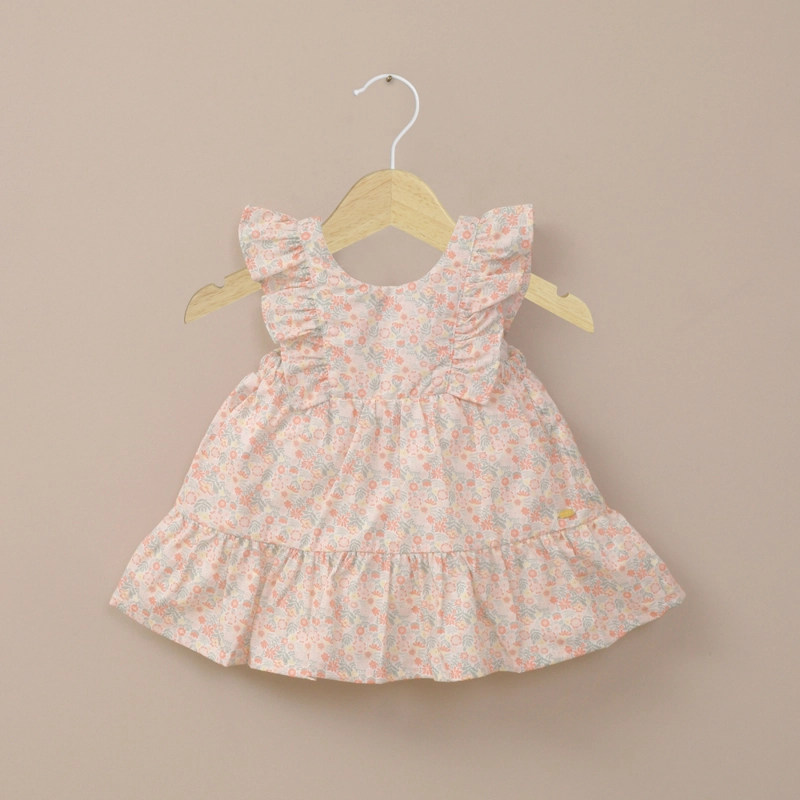 VESTIDO ESTAMPADO ROSADO DE NIÑA OPALINE - 5