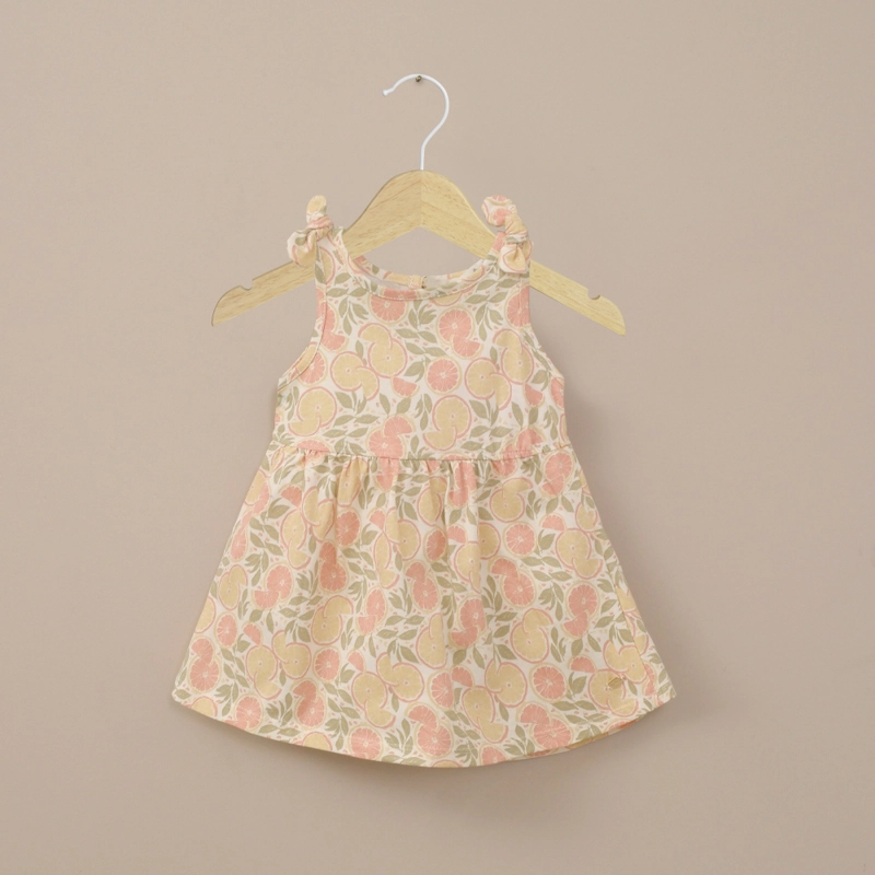 VESTIDO BEIGE ESTAMPADO DE NIÑA OPALINE - 1
