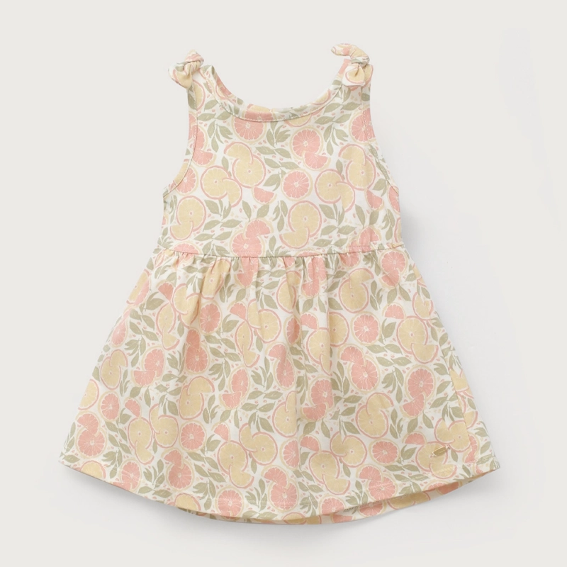 VESTIDO BEIGE ESTAMPADO DE NIÑA OPALINE - 2