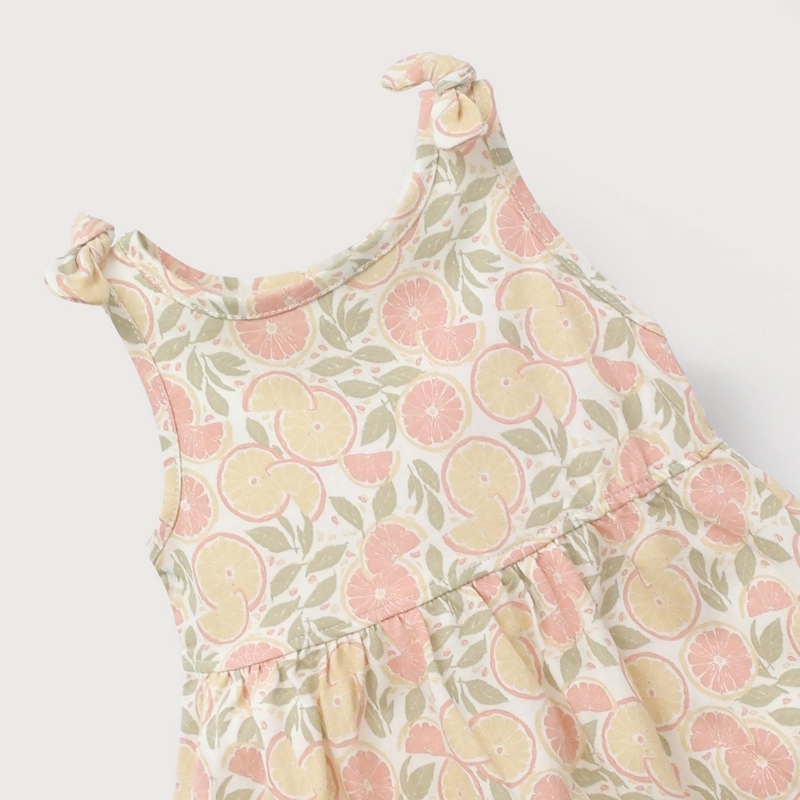 VESTIDO BEIGE ESTAMPADO DE NIÑA OPALINE - 4