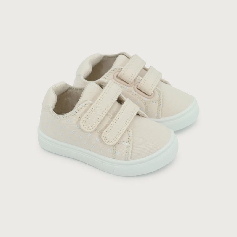 ZAPATILLA DOBLE VELCRO BEIGE DE NIÑA OPALINE - 1