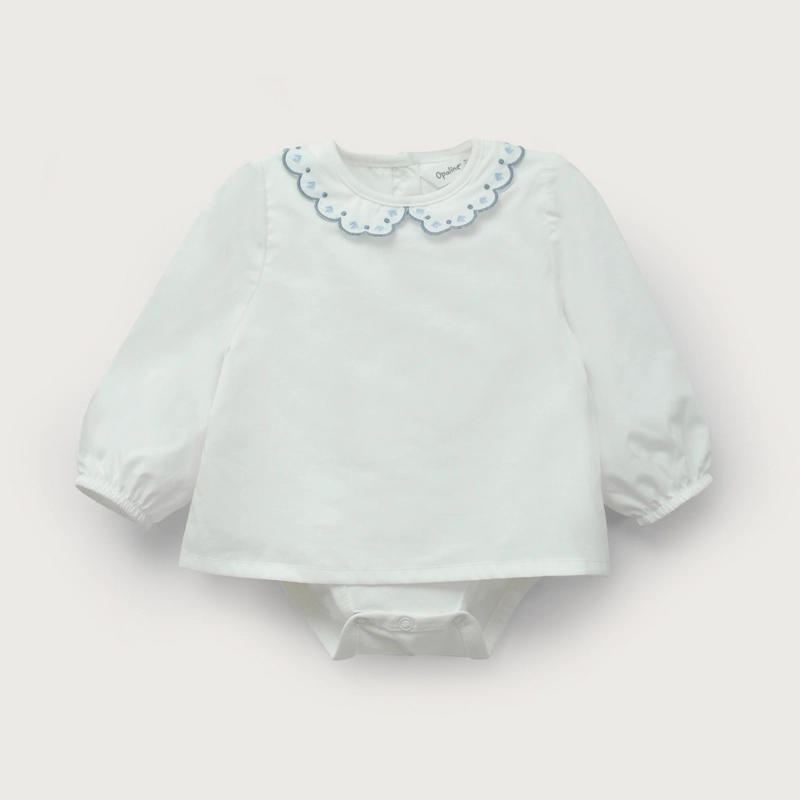 BODY BLUSA BLANCA DE BEBE  NIÑA OPALINE - 2