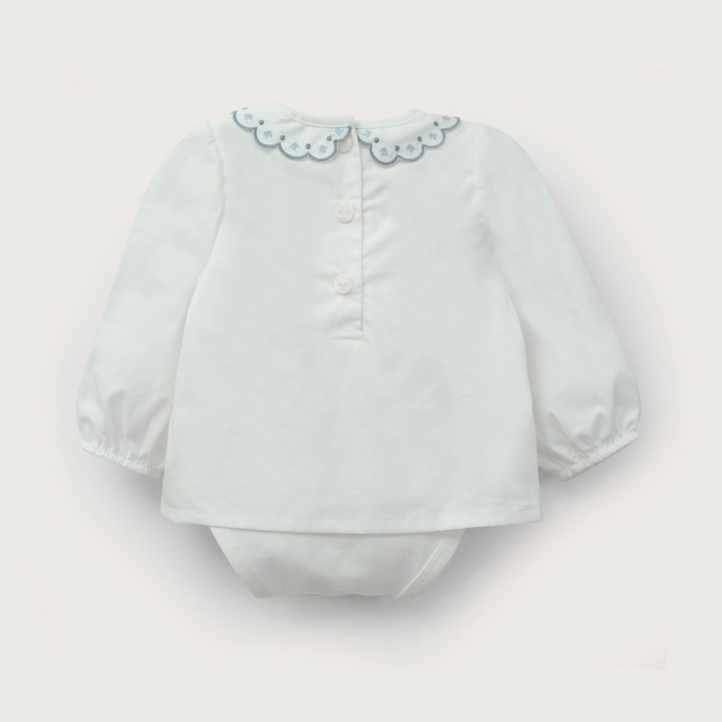 BODY BLUSA BLANCA DE BEBE  NIÑA OPALINE - 3