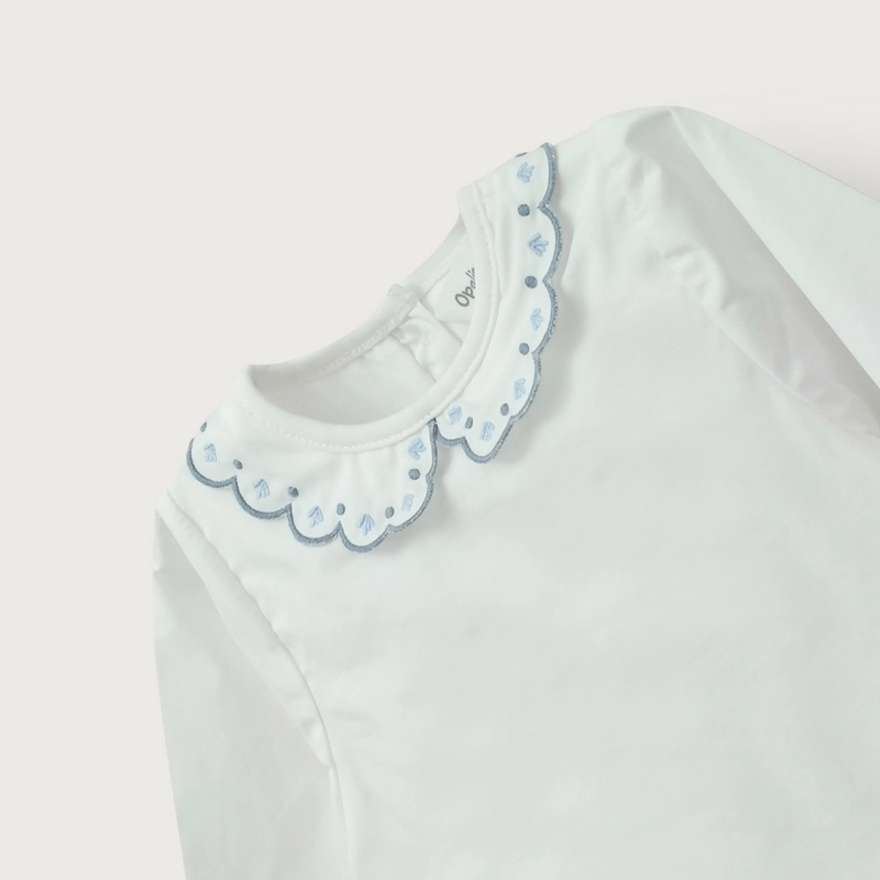 BODY BLUSA BLANCA DE BEBE  NIÑA OPALINE - 4