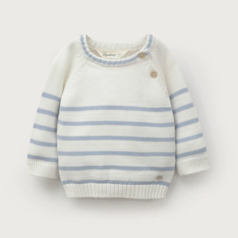 SWEATER LINEAS BLANCO DE BEBE  NIÑO OPALINE - 2