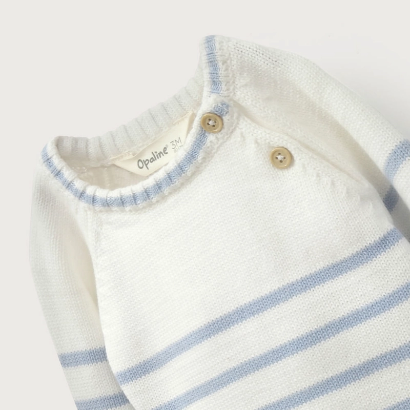 SWEATER LINEAS BLANCO DE BEBE  NIÑO OPALINE - 4