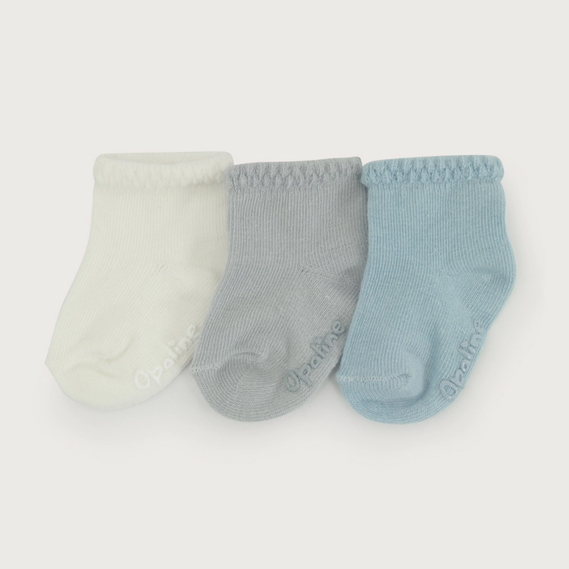 PACK DE 3 CALCETINES AZULES DE BEBE OPALINE - 1