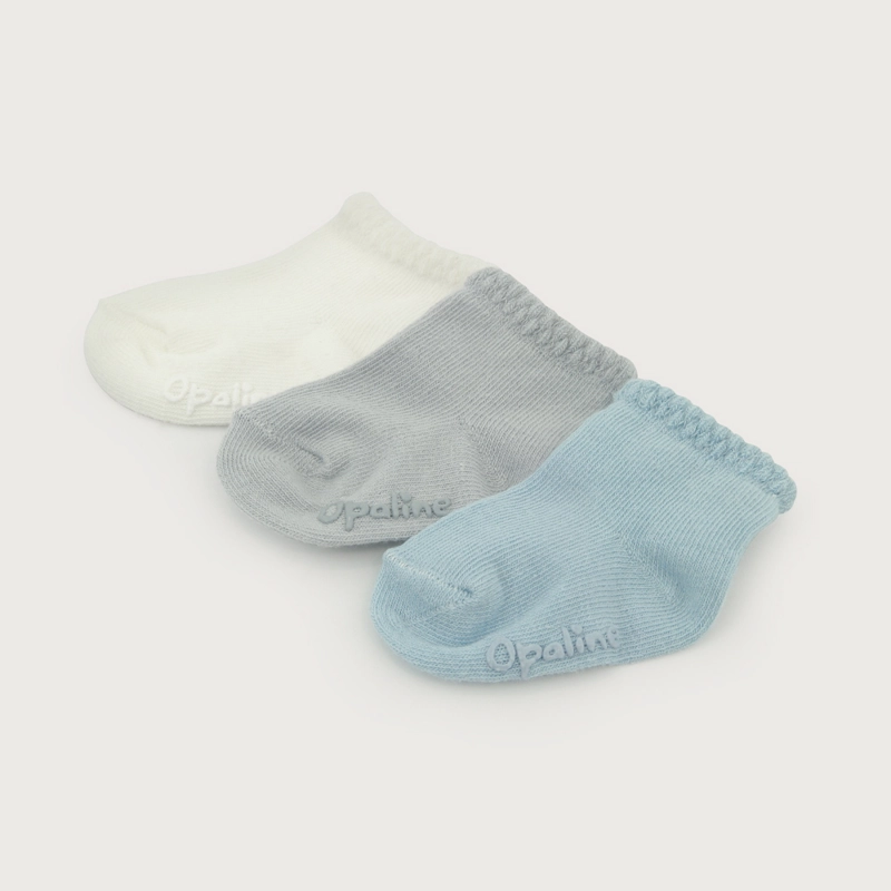 PACK DE 3 CALCETINES AZULES DE BEBE OPALINE - 2