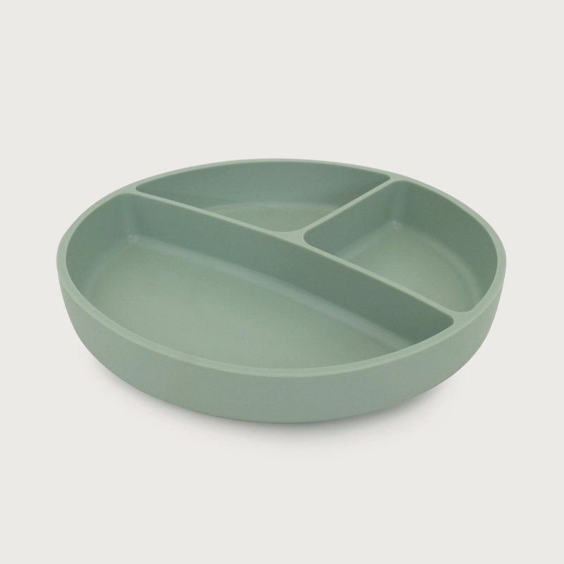 PLATO DIVIDIDO CON BASE ANTIDESLIZANTE VERDE OPALINE - 1