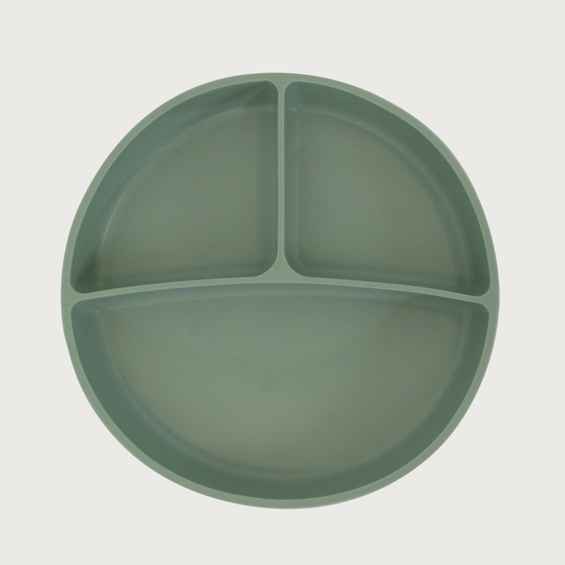PLATO DIVIDIDO CON BASE ANTIDESLIZANTE VERDE OPALINE - 2
