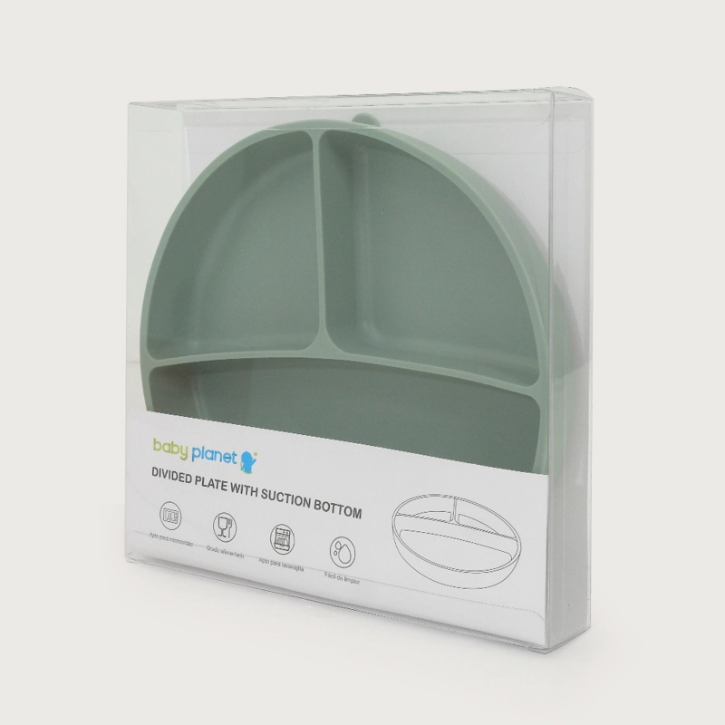 PLATO DIVIDIDO CON BASE ANTIDESLIZANTE VERDE OPALINE - 3