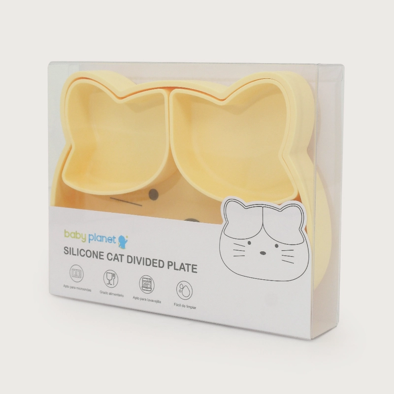 PLATO GATO CON BASE ANTIDESLIZANTE AMARILLO OPALINE - 4